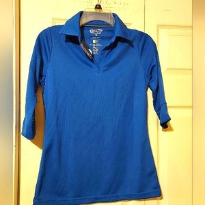 Eco Womens Youth XXS Tee V Neck Polyester Casual Blue Bluesign Fabric Uniform